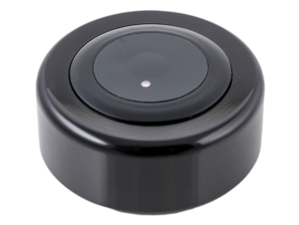 CST Call Buttons. EasyCall black button in black mini puck base