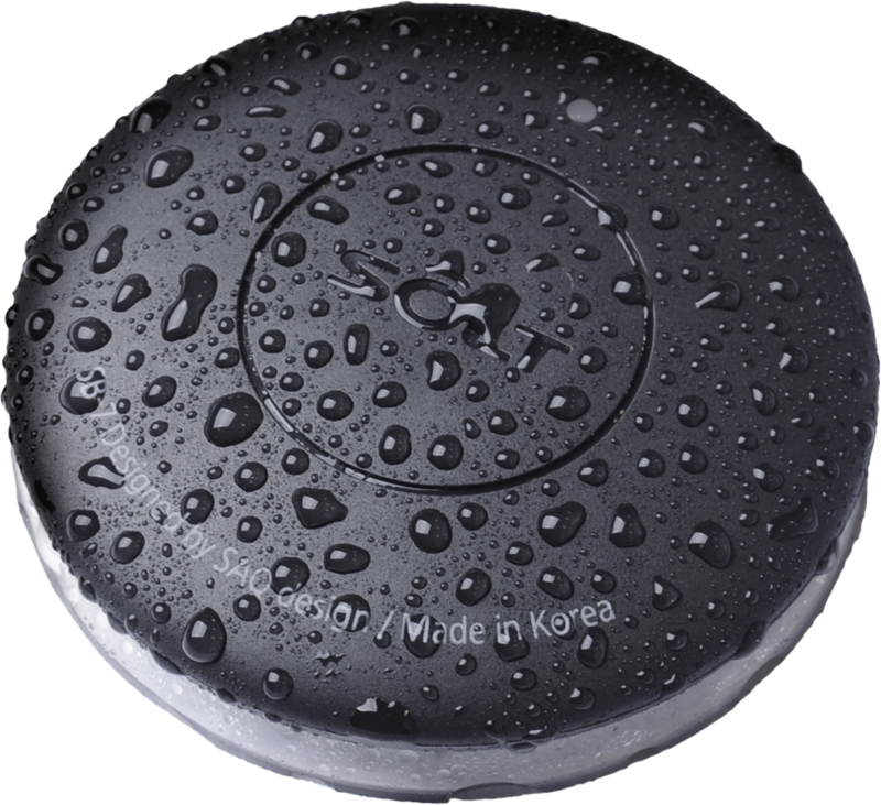 CST Call Buttons. SOLT SB7 black button with water droplets. 