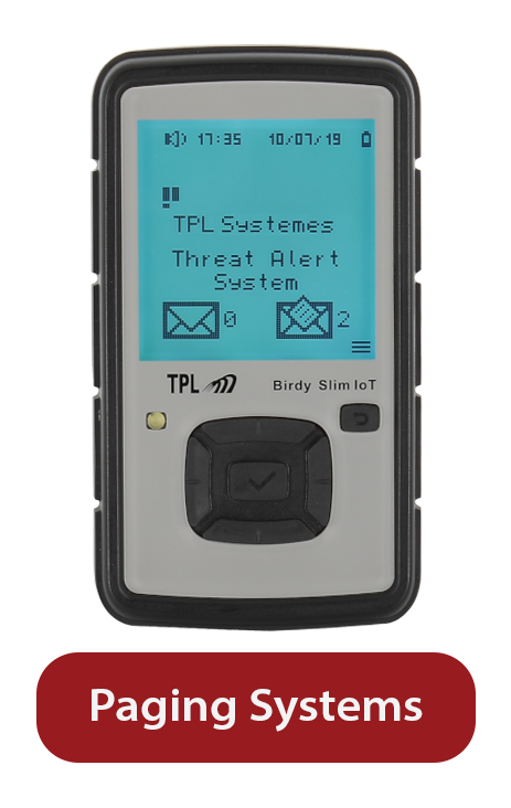 Birdy Slim paging device with text below image in the words 'Paging Systems' 