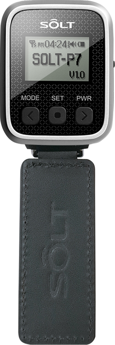CST Staff Pagers. SOLT SB7 Watch Pager, face and strap, top angle. 
